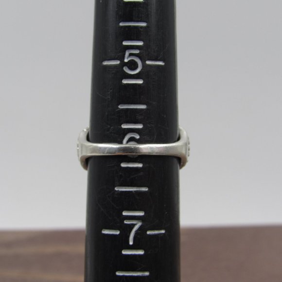 Size 6 Sterling Amethyst & Shell Unique Band Ring - Picture 6 of 8